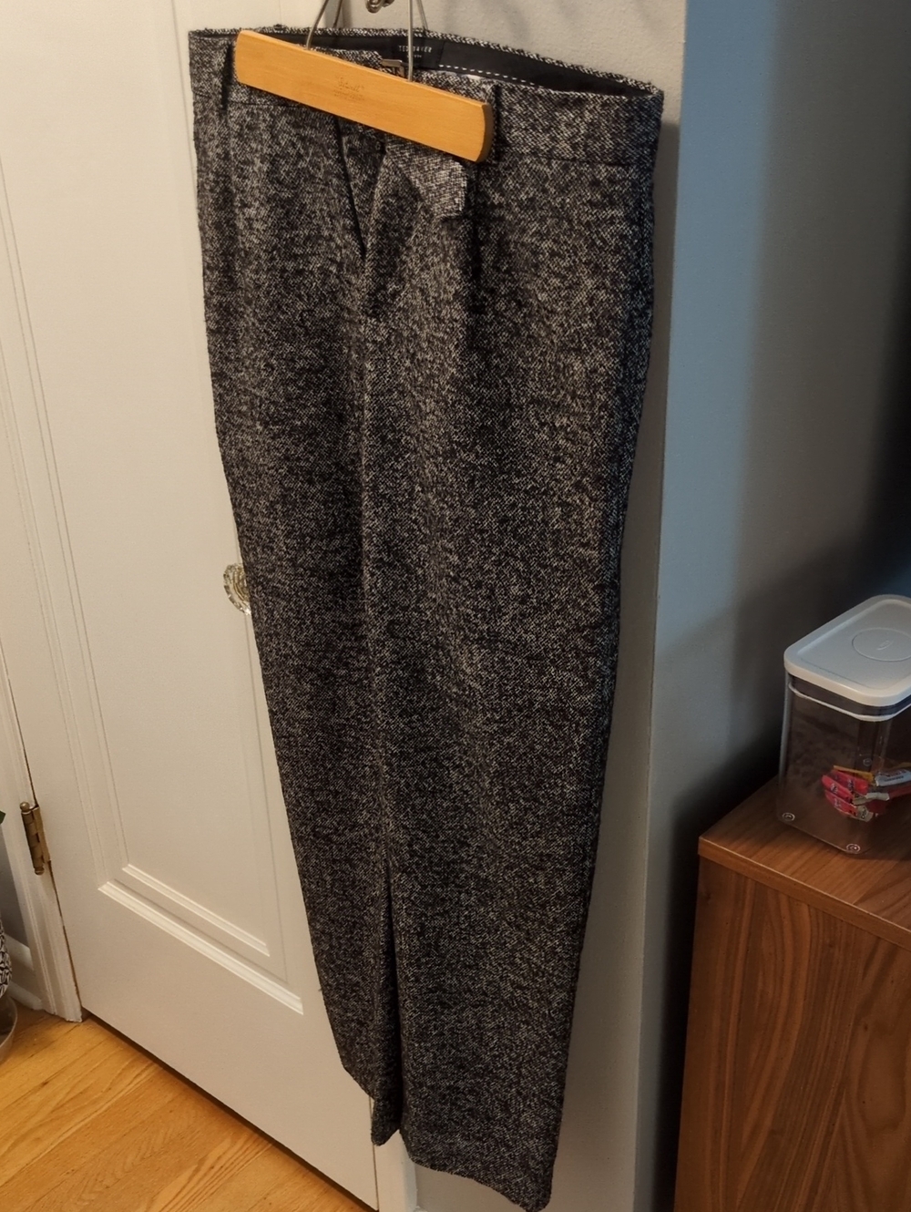 Ted Baker Charcoal Herringbone Dress Pants